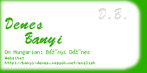 denes banyi business card